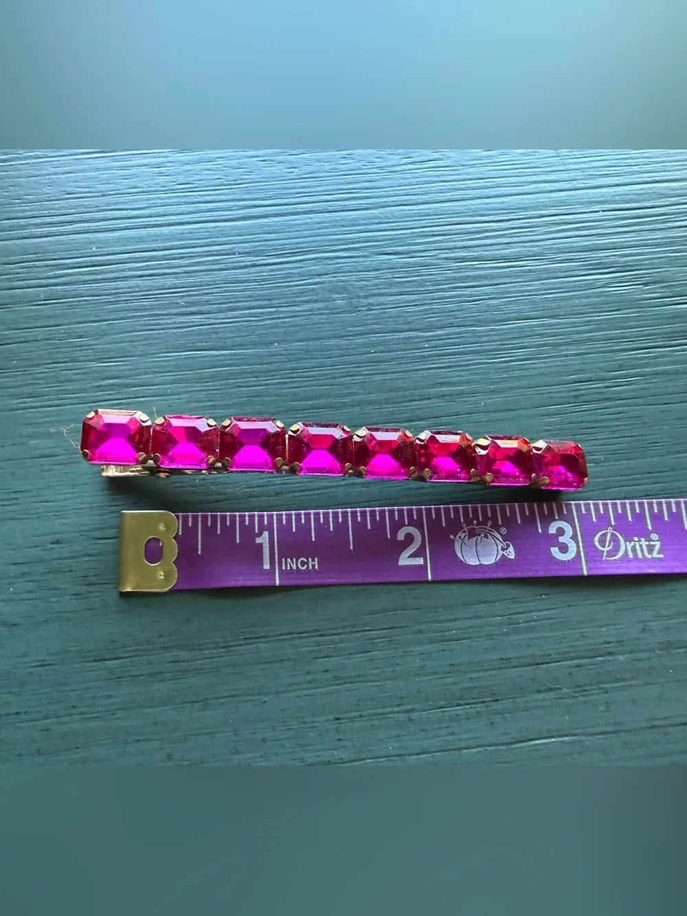 Hair Clip Barrette Pink and Gold